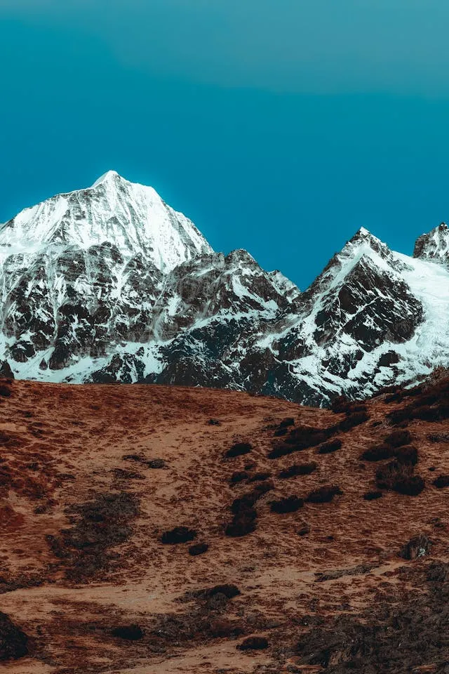 Stunning Himalayan Peaks under Clear Blue Sky